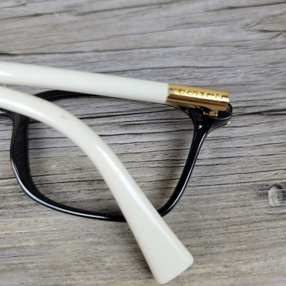 Coach Eyeglass Frames HC 6077 5340 Black/Ivory Rectangular Women 51-15-135